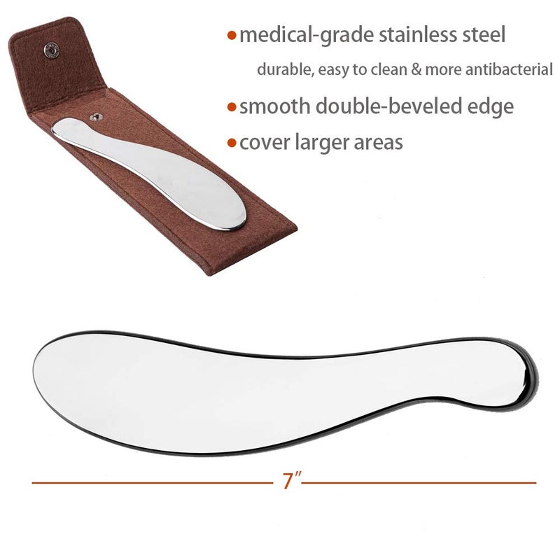 Allshow Gua Sha Tools, Stainless Steel Scraping Massage Tool, IASTM Tools, Myofascial Scraping Tools to Physical Therapy, Scar Tissue and Soft Tissue (A) - Image 3